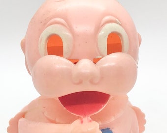 Vintage 1950s Pink Plastic Crybaby Toy - Topic Toys Kitsch