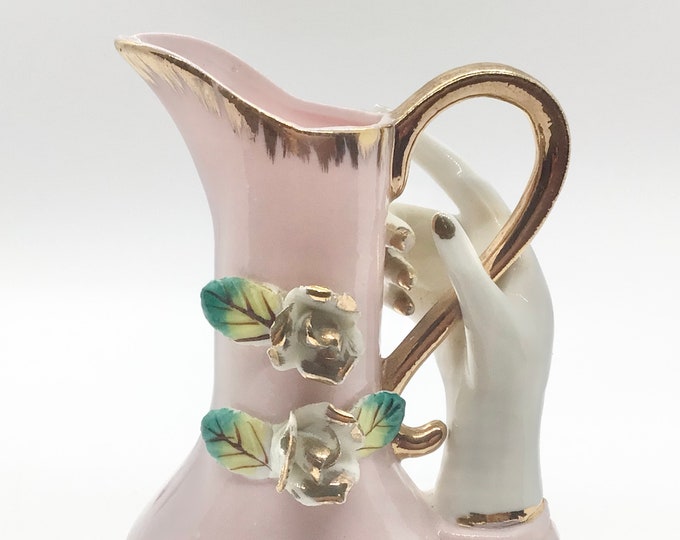 Vintage Pink and Gold Small Hand Bud Vase Romantic Shabby Very Cute - Etsy