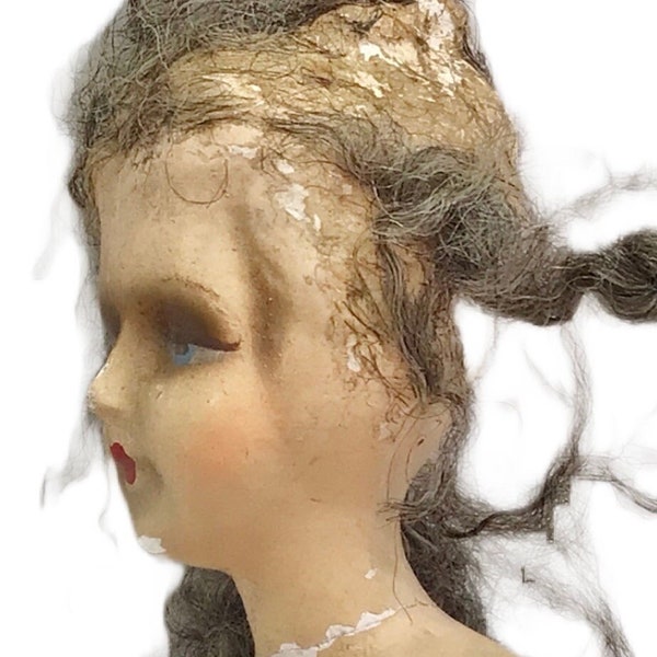 Salvaged Antique Boudoir German Half Doll Oddity Altered Art Halloween Supply Decor