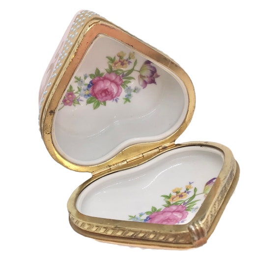 Shabby Vintage Heart Victorian Lady Trinket Box D… - image 4