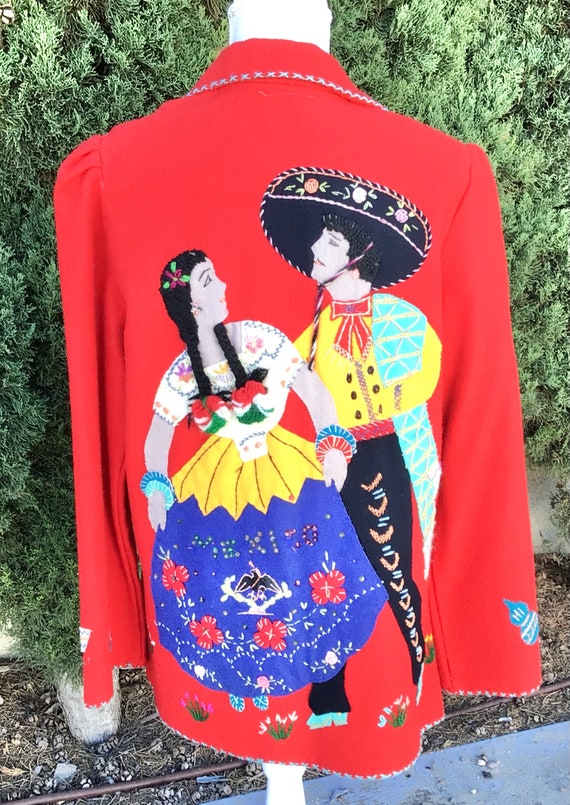 Unisex Vintage 1950s Mexican Tourist Souvenir Red… - image 3