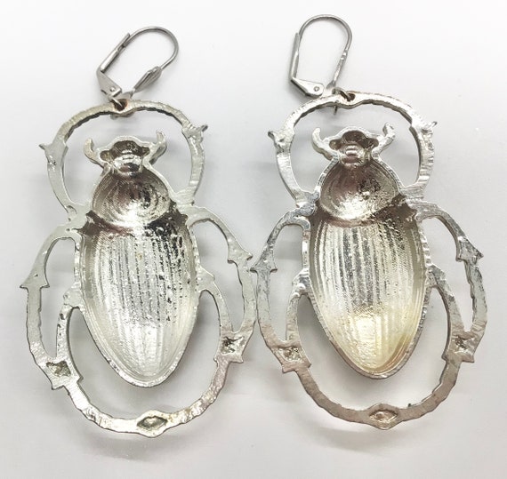 Large Copper Beetle Dangle Earrings Lever Back fo… - image 8