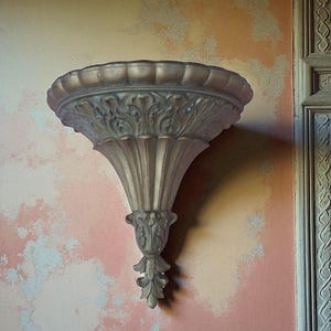 Vintage Ornate Wall Sconce, Antique Style Decorative Shelf Sconce, French Victorian Wall Decor, Gold Wall Shelf, Shabby Home Decor