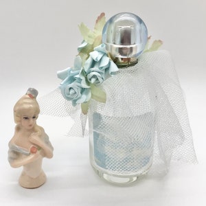 Vintage Decorative Perfume Bottle Shabby Blue Romantic Decor
