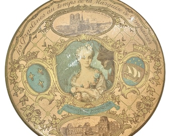 Vintage Madame de Pompadour Candy Tin: Shabby Chic French Decor