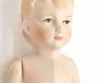 Vintage Porcelain German Boy Doll Reproduction