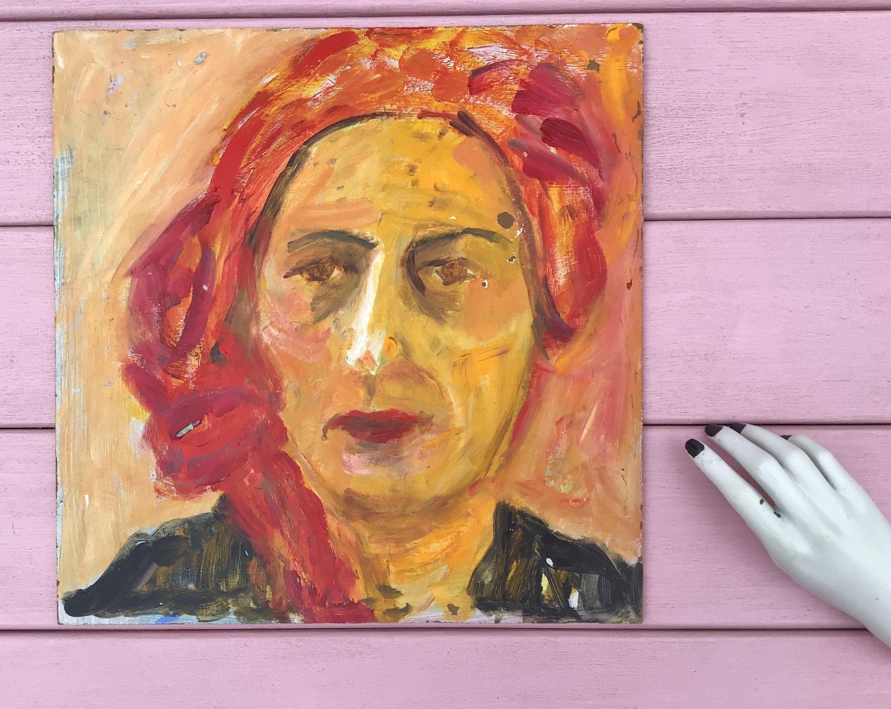 Double-sided Vintage Lady Woman Oil Portrait Painting Original Art - Etsy