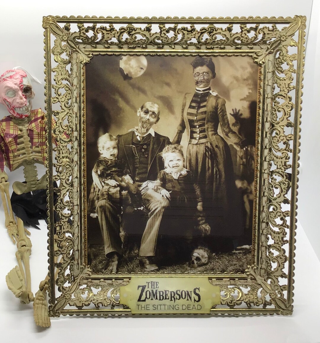 Vintage Filigree Frame Zombie Family the Zombersons the Sitting Dead ...