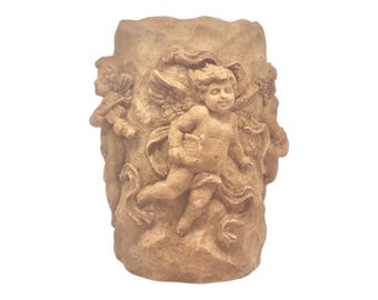 Vintage 1997 Large Resin Cherub Angel Candleholder Votive Holder House of Lloyd