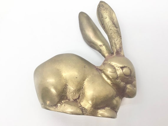 Vintage Brass Bunny Rabbit Figurine Display Small 