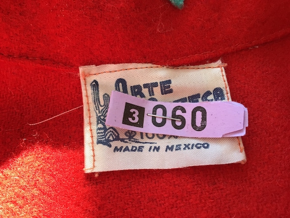 Unisex Vintage 1950s Mexican Tourist Souvenir Red… - image 8