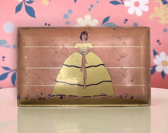 Vintage Gales Chocolates Tin: Victorian Lady Illustration, Collectible Storage