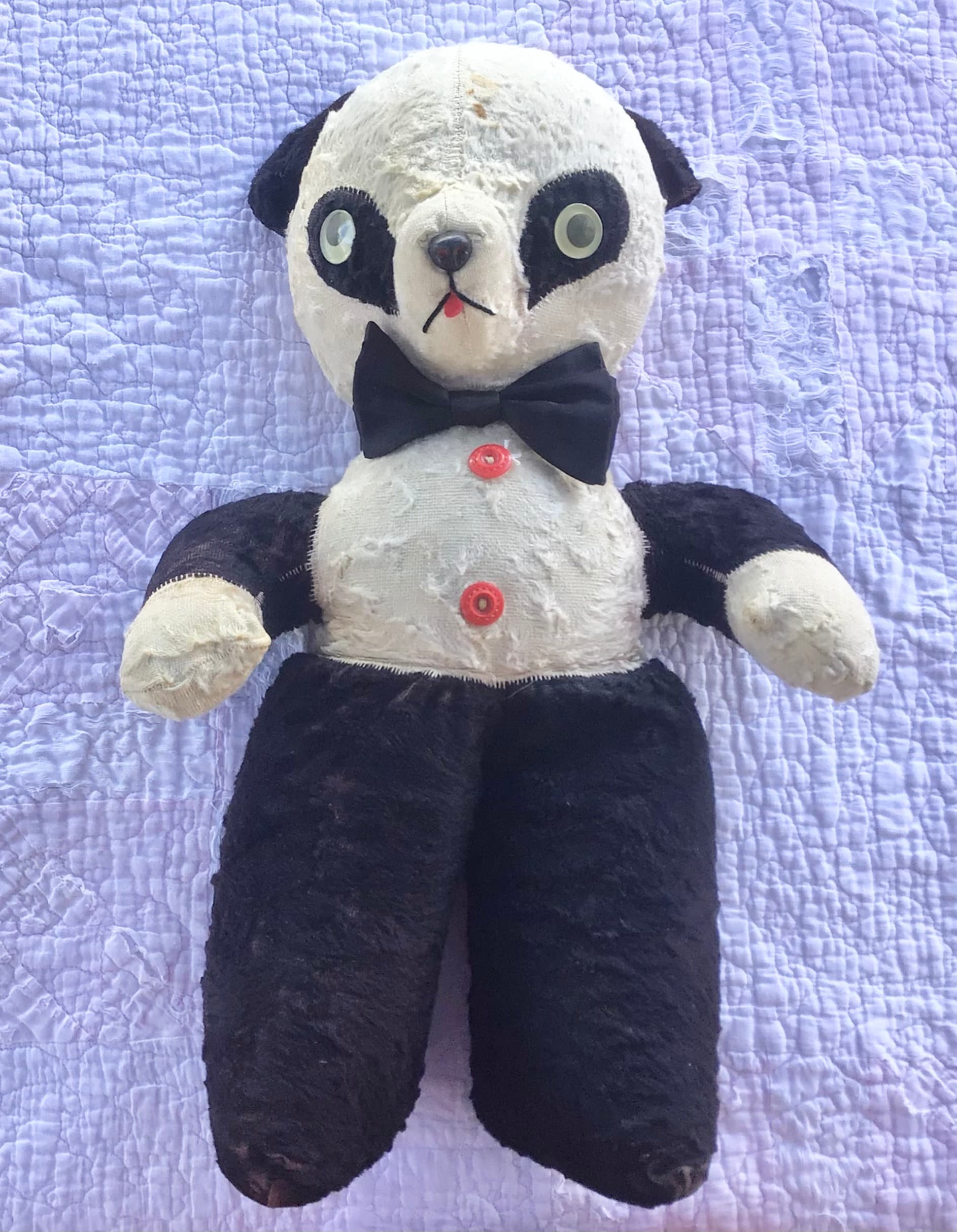 20 Inch Vintage 1930s Timeworn Gund Panda Bear Teddy Bear