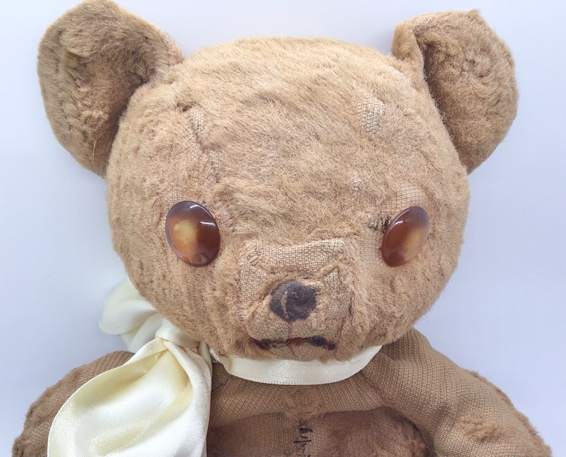 Vintage 1940s Ideal Teddy Bear Plush Toy Shabby Cute Button - Etsy