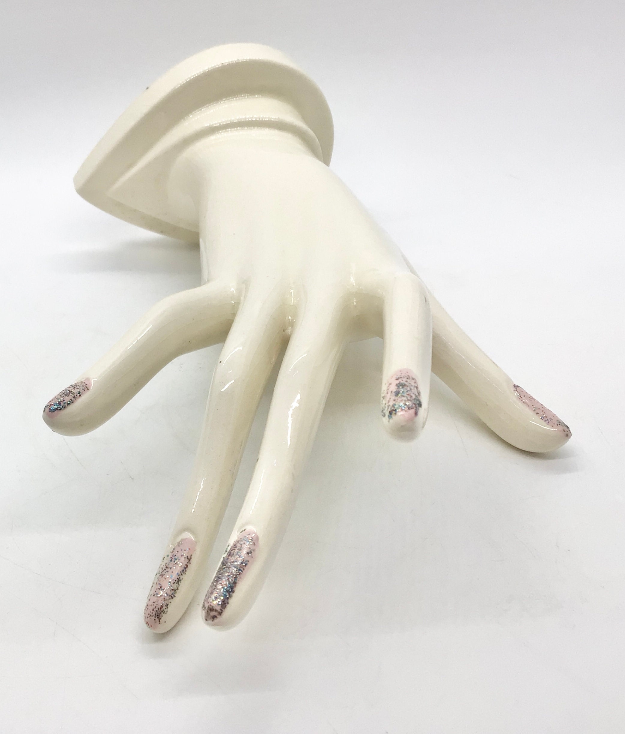 Practice Hand for Acrylic Nailsplastic Right Hand Mannequin,wood Grain  Effect Fingers Manikin Hand Model, Jewelry Display Props Ring Holder 