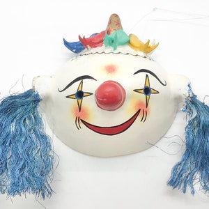 Vintage Kooky Circus Clown Paper Mache Wall Hanging Decor