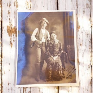 10 x 8 inches Antique Glossy Photograph Man and Woman Couple