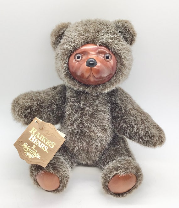 Vintage 1985 Robert Raikes Jamie Teddy Bear: Jointed Wood Face