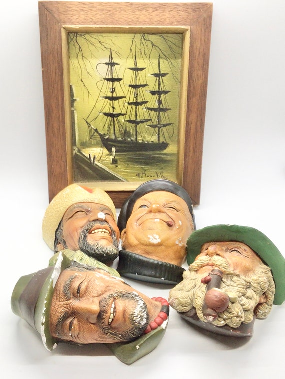 Bossons England Chalkware Head Vintage Sailor Man Pirate - Etsy 日本