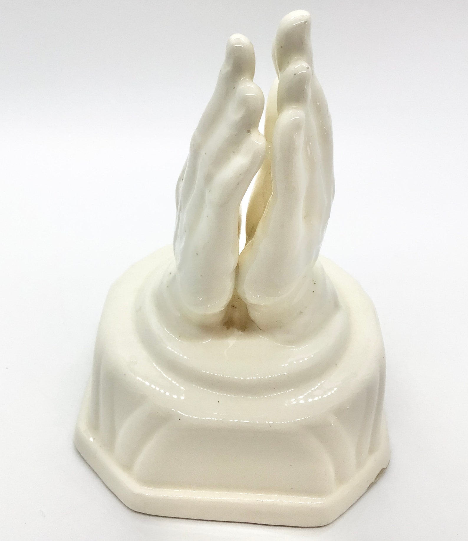 Vintage White Ceramic Praying Hands Catholic Christian Etsy