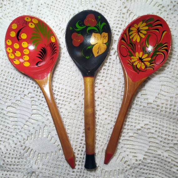 Hand Painted Wooden Spoon, Ukrainian Kitchen Decor, Handcrafted