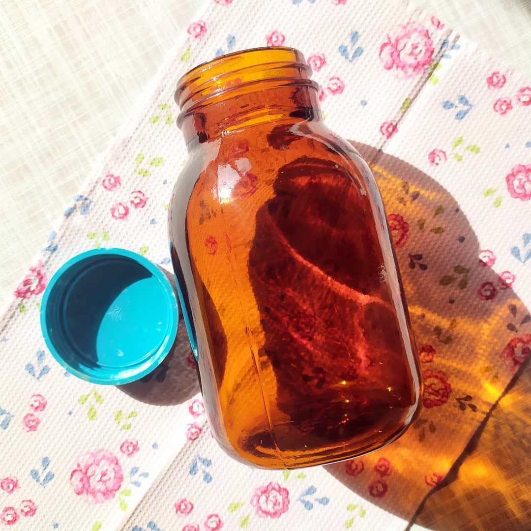 Vintage Medical Jar Antique Medicine Pharmacy Jar Amber Etsy