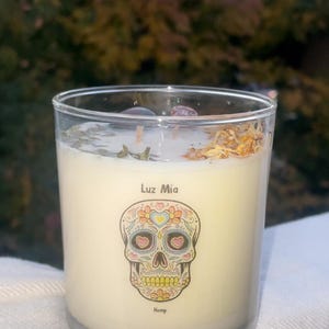 Día de los Muertos Vela Ofrenda con colgante de calavera