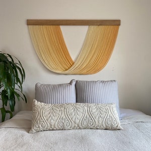 Large Ombré Fiber Art Tapestry: Sunshine Orange Yellow Dip Dye