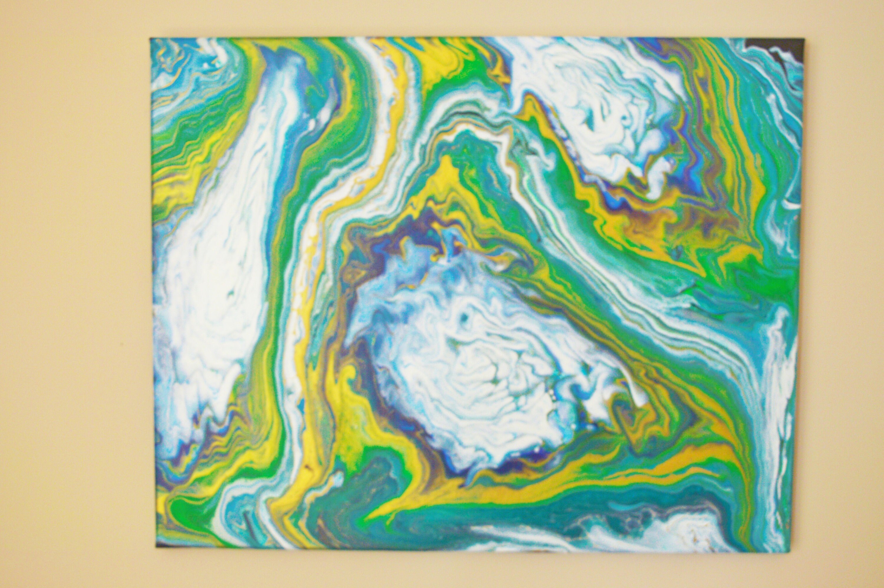 16x20 Abstract Acrylic Triple Tree Ring Pour Painting Worlds | Etsy