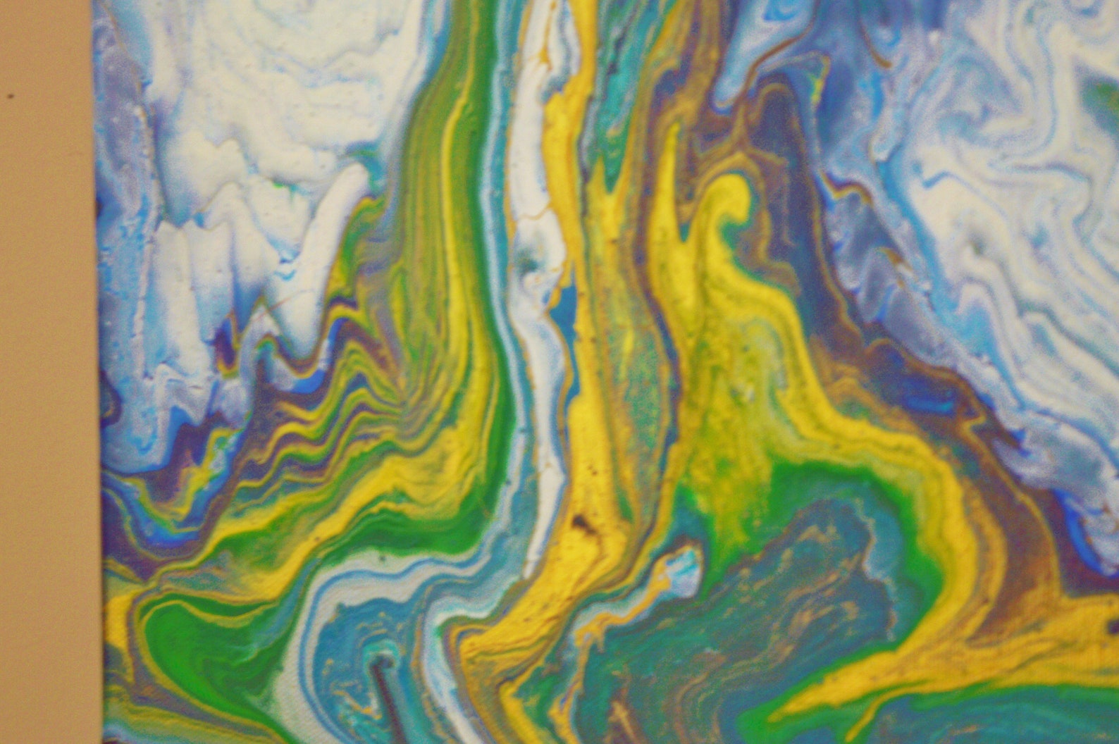 16x20 Abstract Acrylic Triple Tree Ring Pour Painting Worlds | Etsy