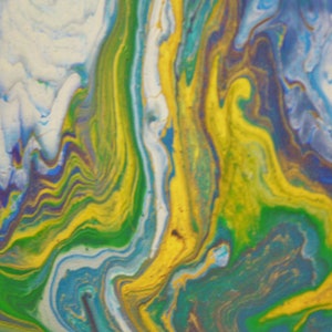 16x20 Abstract Acrylic Triple Tree Ring Pour Painting Worlds | Etsy