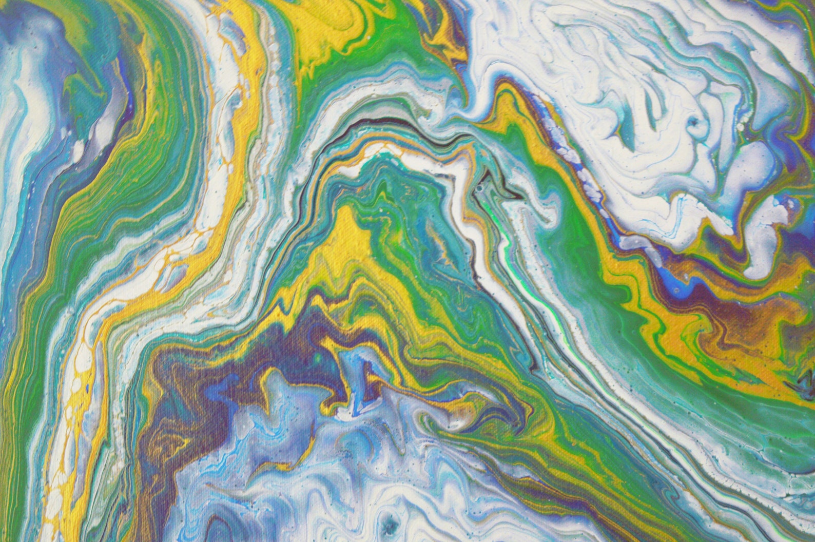 16x20 Abstract Acrylic Triple Tree Ring Pour Painting Worlds | Etsy