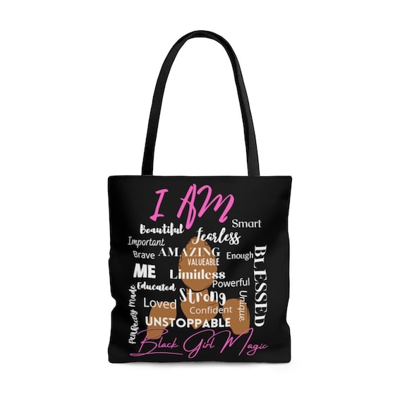 Tote Bag For Women, Black Girl Magic, Gift For Black Women, Black Girl Svg, Girls Trip Bag, Travel Bag For Women, Black Owned