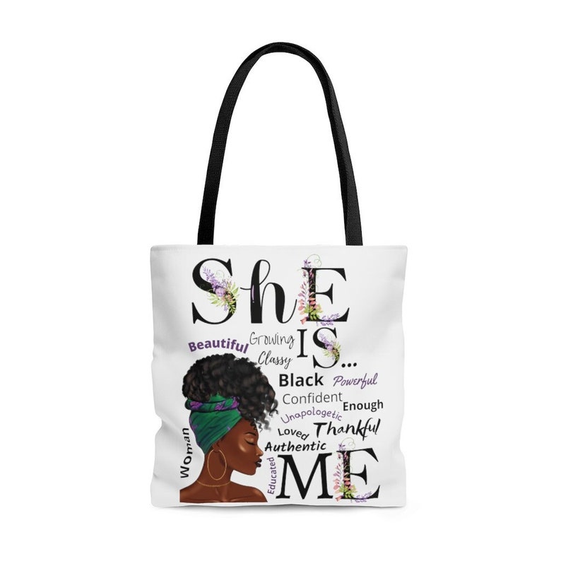 Black Girl Tote Bag, African American Gifts for Women, Black Owned