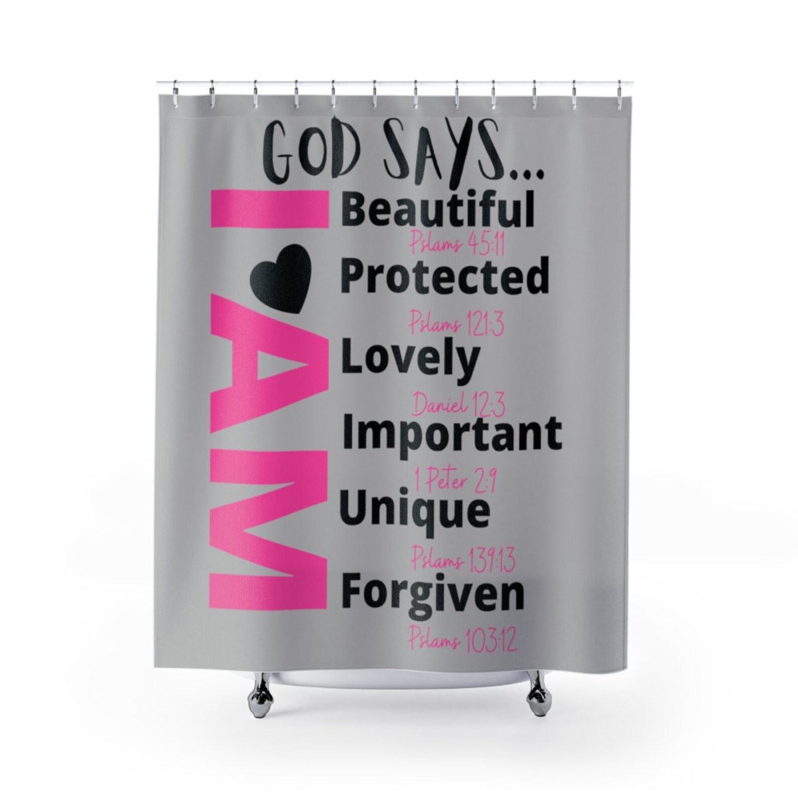 Shower Curtain God Says Bible Scriptures for Woman Gift for Etsy