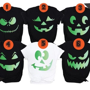 Glow In The Dark Scary Pumpkin Face T-Shirt, Halloween Glow In The Dark Shirt, Pumpkin Face Halloween Shirts, Halloween Family Shirts