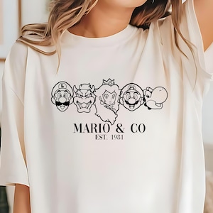 Mario and Co Theme Park T-Shirt | Super Mario Land & Epic Universe Vacation Tee | Gamer Family Matching Shirt | Comfort Colors Shirt