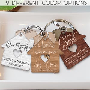 New Home Keychains, Housewarming Gift for Couple, Custom Our First Home Keychain, First Home Gift Keyrings, My First Home Keepsake Keychains