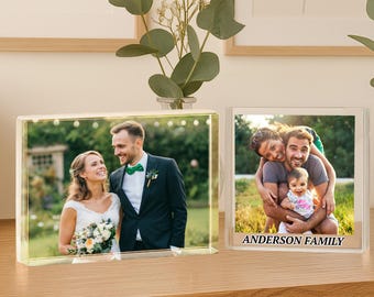Custom Photo Gift for Christmas, Personalized Photo Block, Custom Photo Collage Picture Frame, Acrylic Picture Frame, Picture Collage Plaque