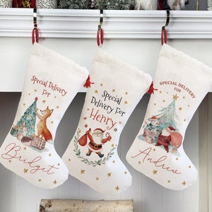 Christmas Santa Stocking, Christmas Nutcracker Ballerina Reindeer Stocking for Christmas, Special Delivery Kids Stocking, Custom Stocking