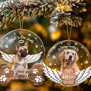 Custom Dog Memorial Ornament, Personalized Pet Ornament, Christmas Dog Ornament, Custom Dog Photo Ornament, Dog Remembrance Gift for Pet