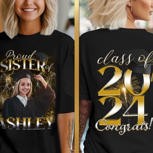 Custom Senior Graduation Shirt with Face | Class of 2024 Family Graduation Shirt | Proud Senior Tee | Graduation Gifts for Her for Him