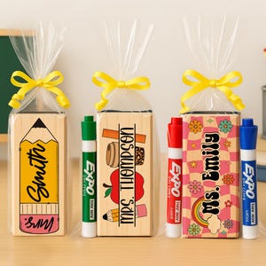 Personalized Teacher Whiteboard Eraser, Custom Teacher Appreciation Gifts, Chalkboard Eraser with Marker, Preschool Teacher Name gifts