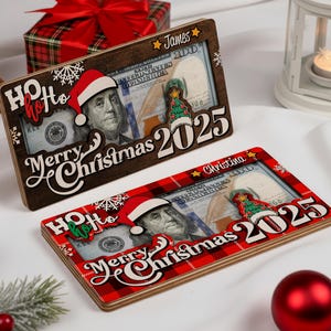 Personalized Christmas Money Holder, Santa Money Holder Xmas Gift for Family, Kids Money Card Gift, Family Cash Gift for Christmas Keepsake