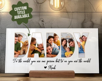Personalized Photo Sign for Dad with Kids Name, Custom Father's Day Gifts for Daddy, Custom Dad Sign, Dad Birthday Gifts, Dad Custom Gifts