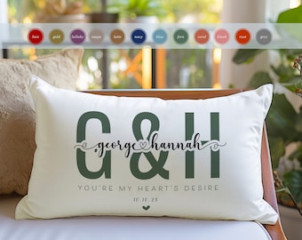 Personalized Couple Name Pillow Case Engagement Present, Custom Cushion cover Custom Throw Pillow Decorative Housewarming gift Newlywed