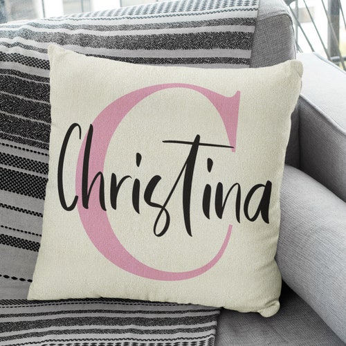 Personalized Initial Name Throw Pillow Covers Customized Etsy