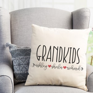 Custom Grandkids Gift to Grandma | Grandchildren Name on the Pillow Cover | Personalized  Grandma's Garden Pillow Case | Mother's Day Gift