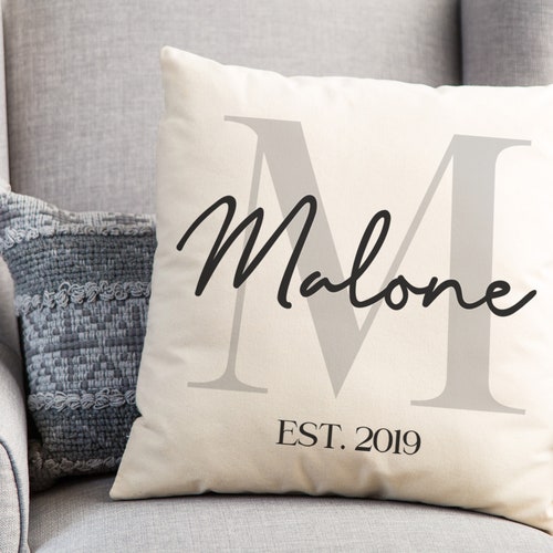 Personalized Family Name Throw Pillow Case Customize With Etsy