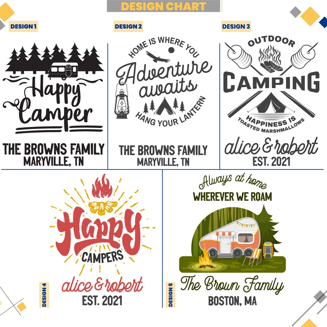 Personalized Camping Flag Camper Gift Custom Campsite Sign Etsy